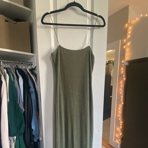 Long dark green TopShop bodycon dress, rarely worn.
